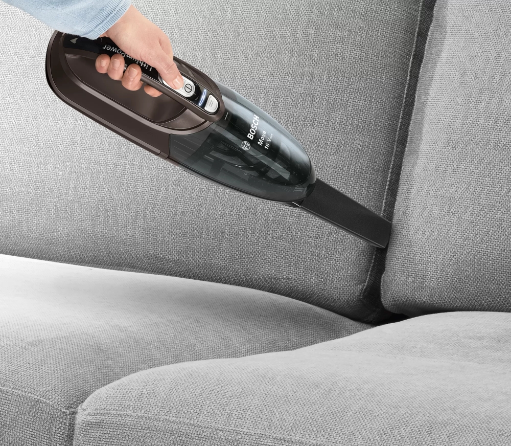 Ръчна прахосмукачка Bosch BHN16L Move Lithium 16Vmax, Безжична, Циклонна, 2 скорости, Батерия 14.4 V до 40 мин., Контейнер 0,3 л, Сив 6 Ръчна прахосмукачка Bosch BHN16L Move Lithium 16Vmax, Безжична, Циклонна, 2 скорости, Батерия 14.4 V до 40 мин., Контейнер 0,3 л, Сив - Image 6