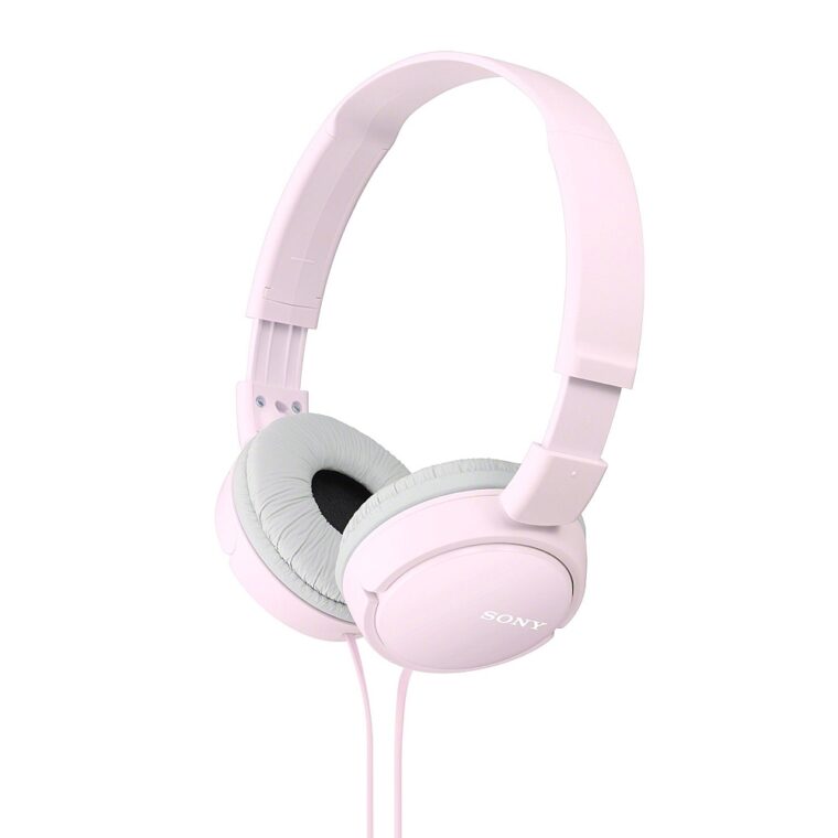 Слушалки с микрофон SONY MDR-ZX110AP,  Жична връзка, 30 мм динамичен драйвер, Вграден микрофон, Затворен тип, Подплатени наушници, Розов