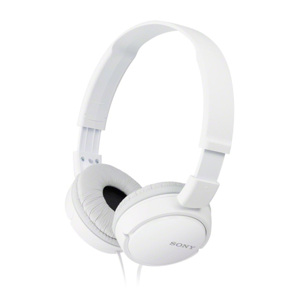Жични Over-ear слушалки SONY MDR-ZX110AP, 30 мм динамични куполни говорители, Вграден микрофон, L-образен стерео жак, Бял 1 Бели жични over-ear слушалки SONY MDR-ZX110AP с микрофон