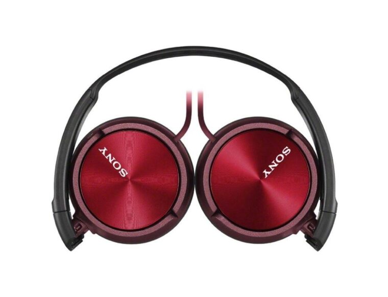 Слушалки SONY MDR-ZX310, Жични, 30 мм динамични мембрани, 3.5 мм позлатен L-образен стерео жак, Червен
