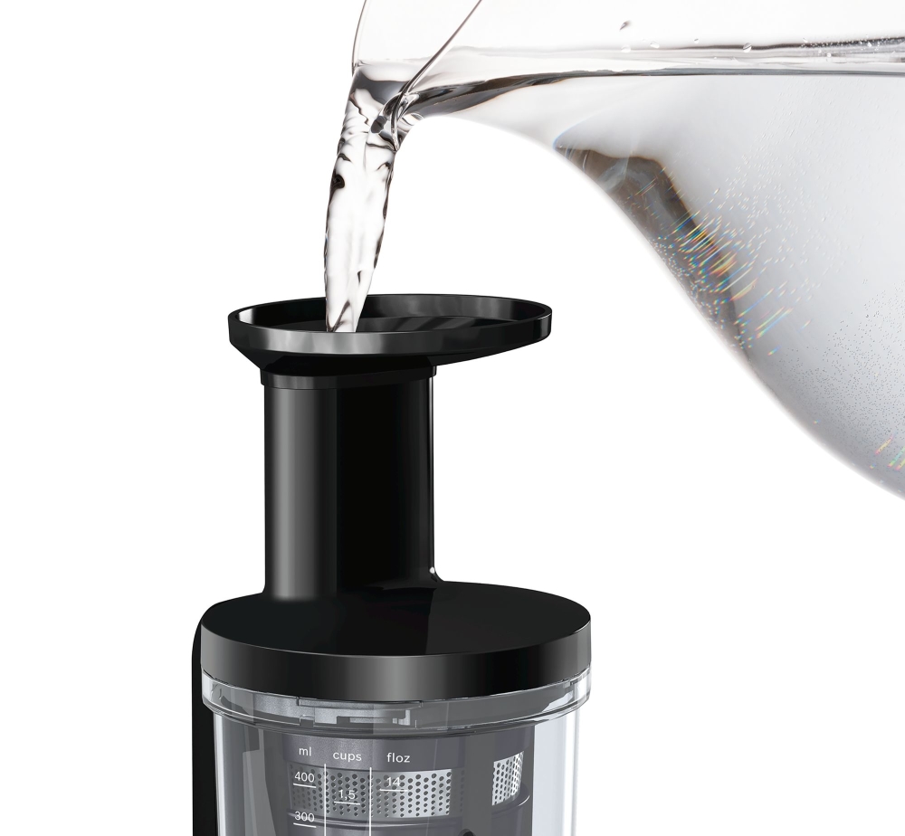 Сокоизстисквачка Bosch MESM731M VitaExtract, Бавнооборотна, Мощност 150 W, 1 скорост, Тританов вал, Студено пресоване, Без BPA, Черен 6 Сокоизстисквачка Bosch MESM731M VitaExtract, Бавнооборотна, Мощност 150 W, 1 скорост, Тританов вал, Студено пресоване, Без BPA, Черен - Image 6