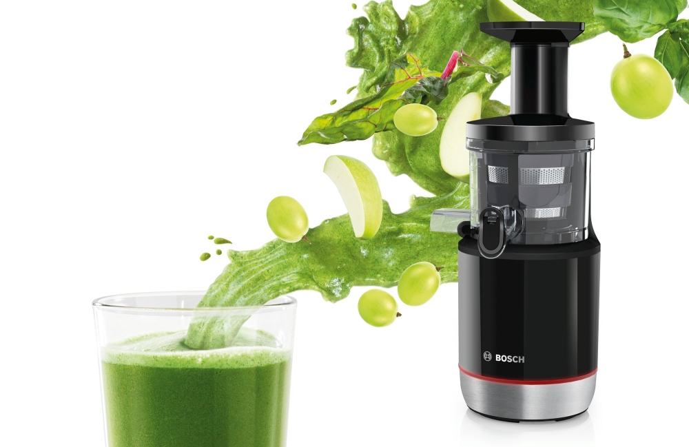 Сокоизстисквачка Bosch MESM731M VitaExtract, Бавнооборотна, Мощност 150 W, 1 скорост, Тританов вал, Студено пресоване, Без BPA, Черен 2 Сокоизстисквачка Bosch MESM731M VitaExtract, Бавнооборотна, Мощност 150 W, 1 скорост, Тританов вал, Студено пресоване, Без BPA, Черен - Image 2
