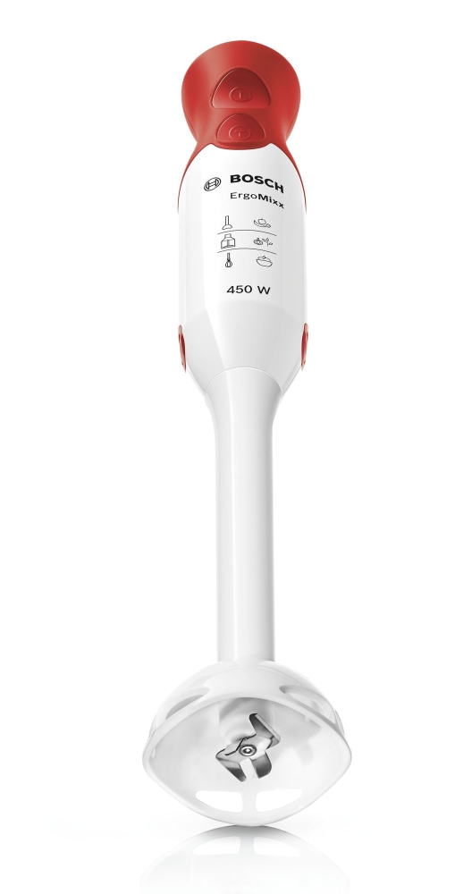 Пасатор Bosch MSM64010 ErgoMixx, Мощност 450 W, 1 скоросъ +Турбо, 4 остриета от неръждаема стомана, Контейнер 0,6 л, Бял с червен 2 Пасатор Bosch MSM64010 ErgoMixx, Мощност 450 W, 1 скоросъ +Турбо, 4 остриета от неръждаема стомана, Контейнер 0,6 л, Бял с червен - Image 2