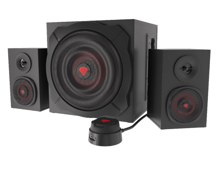 Аудио система GENESIS Helium 610BT, 2.1-канална, Мощност 60 W RMS, Bluetooth 4.2, Честотен диапазон 40 Hz–20 kHz, Кабелно дистанционно управление, Черен