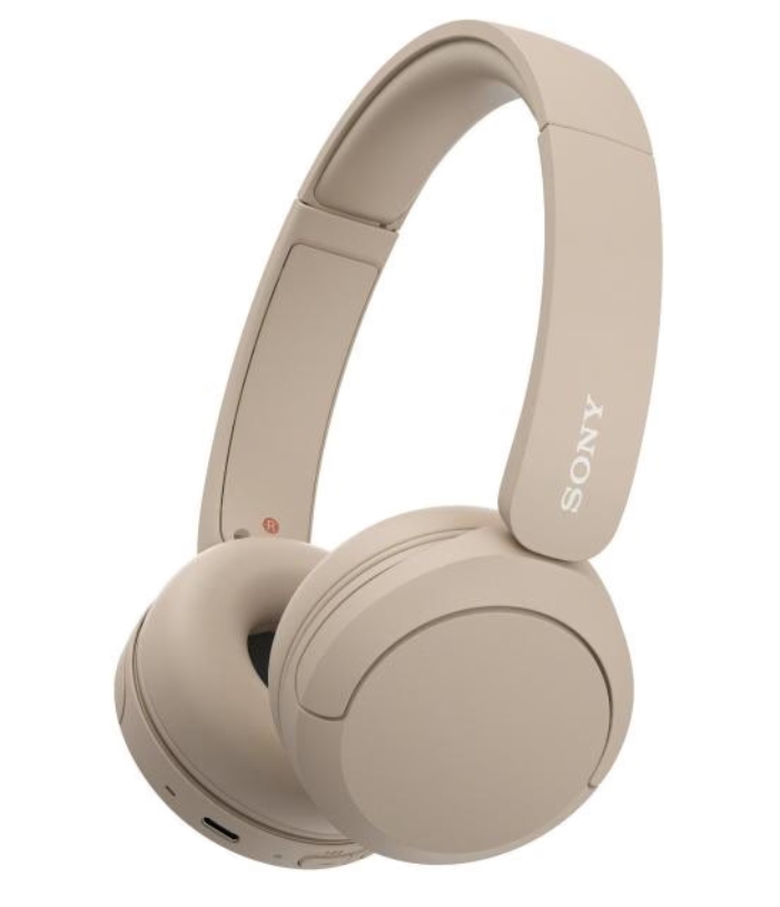 Безжични On-ear слушалки SONY WH-CH520, Възпроизвеждане до 50 ч, Bluetooth 5.2, Многоточкова връзка, 30 мм говорители, Кремав