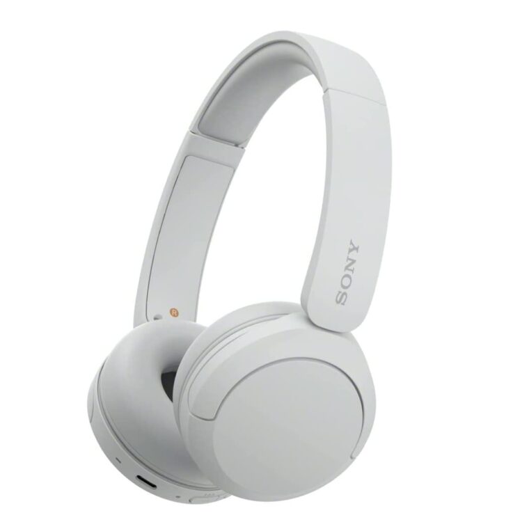 Безжични On-ear слушалки Sony WH-CH520, Bluetooth 5.2 с обхват до 10 м, Автономия до 50 ч, Multipoint връзка, 30 мм говорители, Бял