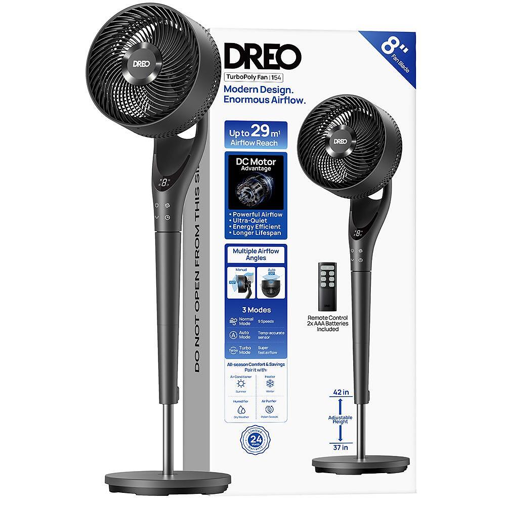 Вентилатор Dreo TurboPoly™ Fan 154, 120 градуса завъртане 10 Вентилатор Dreo TurboPoly™ Fan 154, 120 градуса завъртане - Image 10