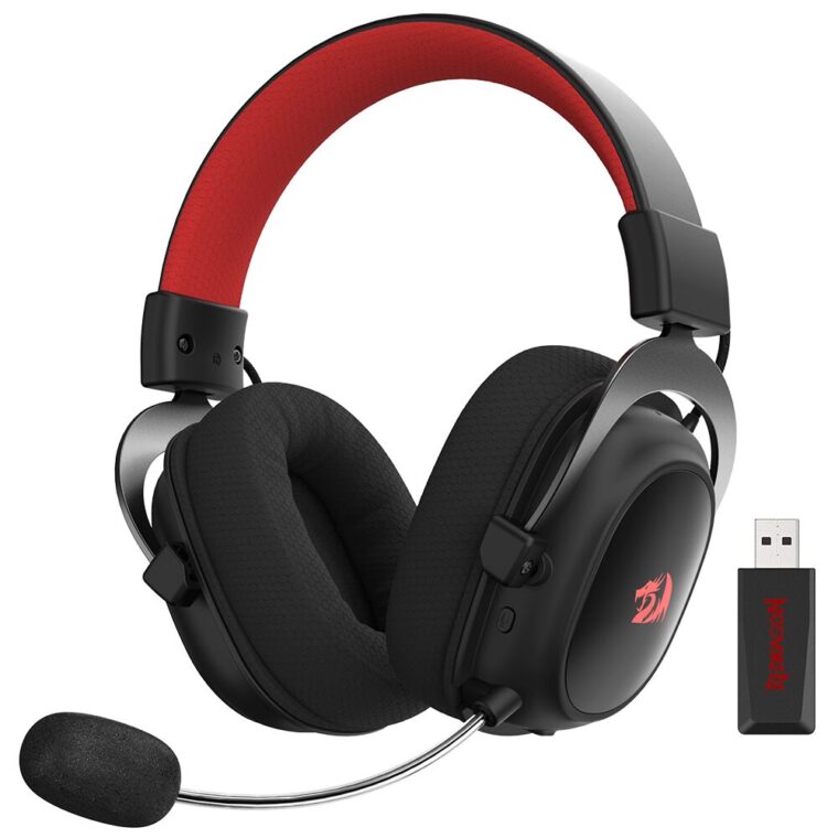 Gaming Headset REDRAGON H510-PRO, ZeusX Pro 7.1, Безжична Връзка 2.4 GHz и Bluetooth 5.2,53 мм Драйвери, Отделяем Микрофон с Шумопотискане, USB Кабел, Безжичен USB Донгъл, Black