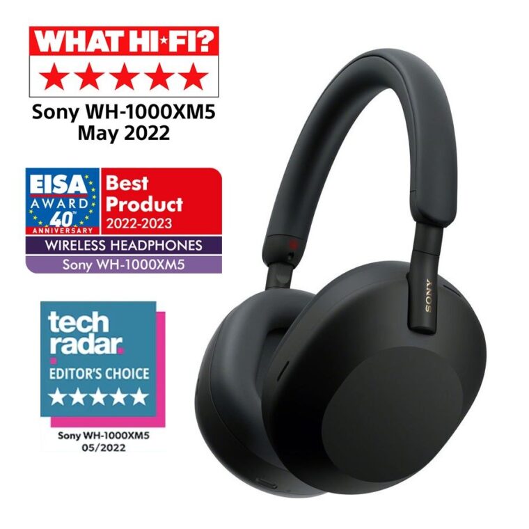 Слушалки с Шумопотискане Sony WH-1000XM5 WH1000XM5SAB.CE7, Черни
