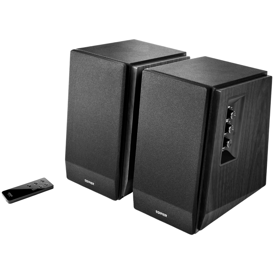 Активна Стерео Система 2.0 EDIFIER R1700BT, 66 W RMS Номинална Мощност, Bluetooth 5.1,4 RCA Входа, 4-Инчови Средночестотни/басови Драйвери, Дистанционно Управление, Черен 1 Черна активна стерео система EDIFIER R1700BT