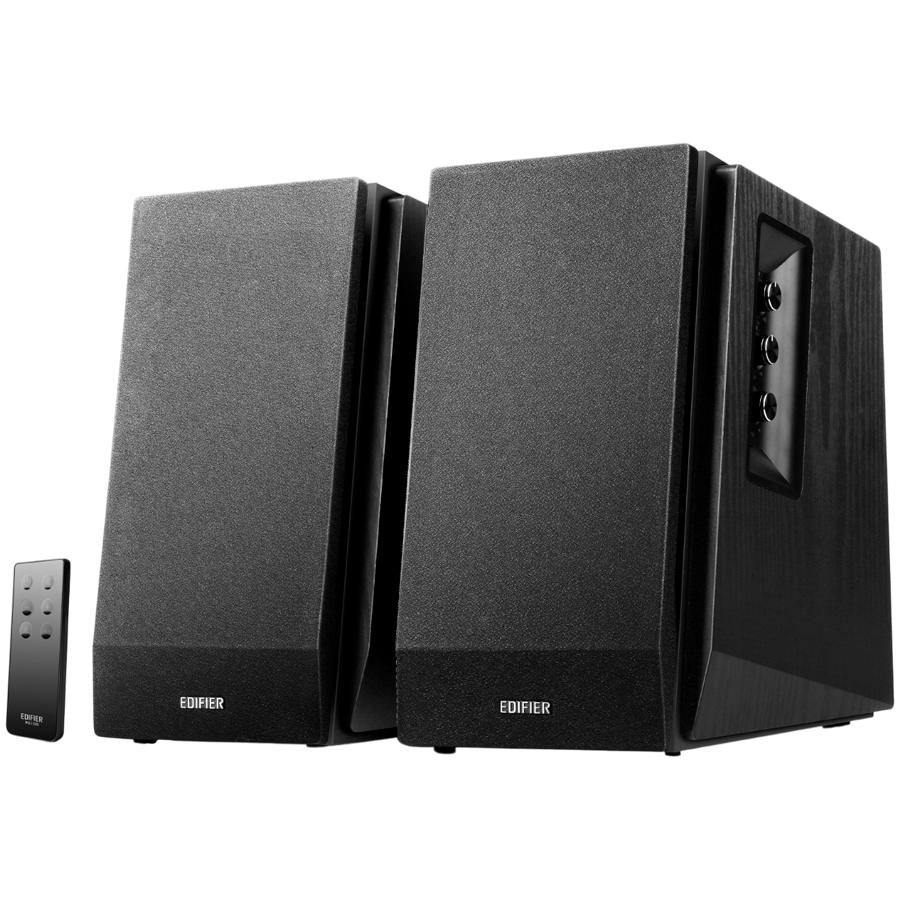 Активна Стерео Система 2.0 EDIFIER R1700BT, 66 W RMS Номинална Мощност, Bluetooth 5.1,4 RCA Входа, 4-Инчови Средночестотни/басови Драйвери, Дистанционно Управление, Черен 2 Черна активна стерео система EDIFIER R1700BT