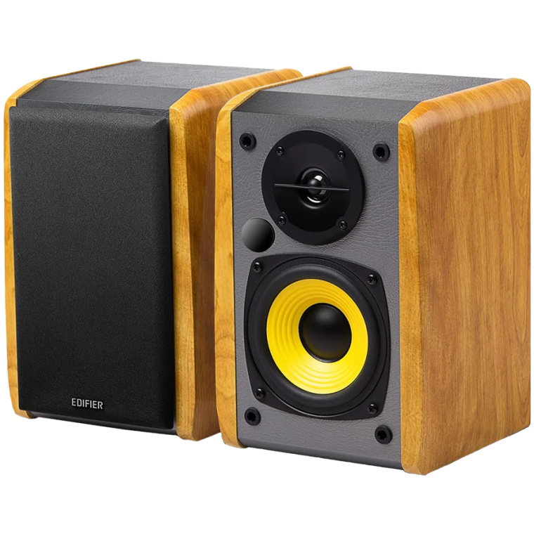 Стерео Тонколони за Компютър Edifier R1010BT, 24 W RMS Стерео Мощност, Bluetooth 5.1,2 X RCA Аудио Входа, 4-Инчови Средно-нискочестотни Говорители и 0,5-Инчови Пищялки, Регулиране на Басите и Силата на Звука, Документация