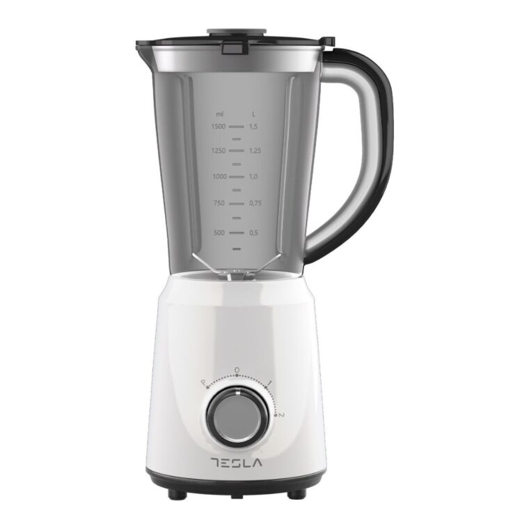 Блендер Telsa BL201W, Мощност 500W, 2 скорости и импулс, Купа 1.5 л, Остриета от неръждаема стомана, Бял