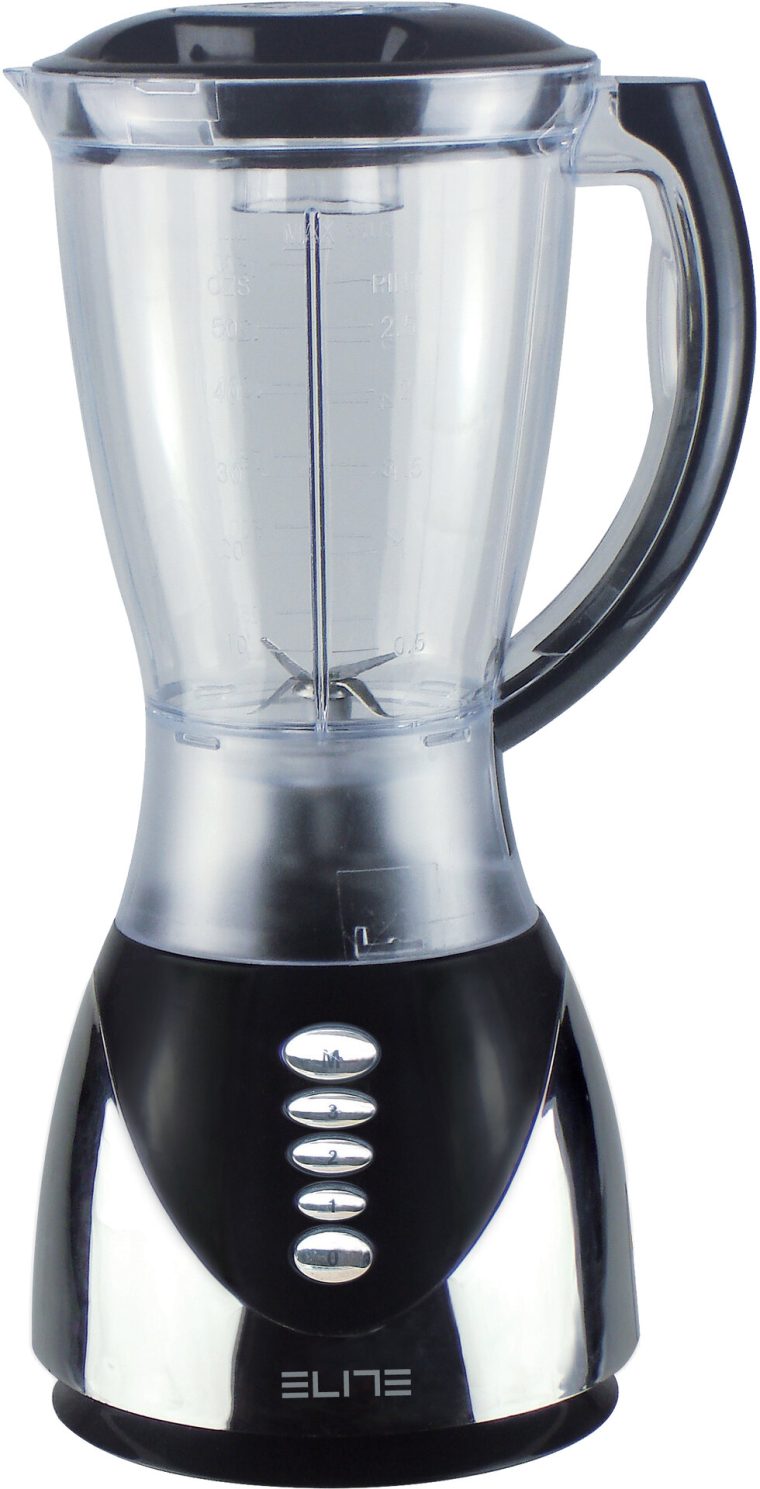 Електрически Блендер 2 в 1 с Мелничка ELITE VB-735,350 W Мощност, 3 Степени на Работа, Пулс Функция, Кана с Вместимост 1.5 л, Мелничка с Вместимост 0.6 л, Двоен Нож от Неръждаема Стомана