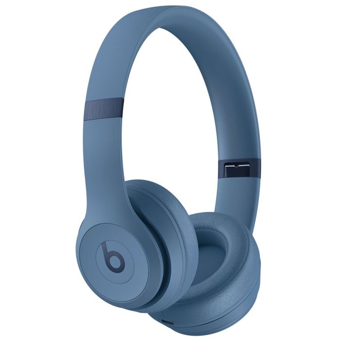 Безжични слушалки Beats Solo 4, Bluetooth 5.3, до 50 часа слушане, аудио без загуби през USB-C и 3, 5 мм, калъф за пренасяне, Сини