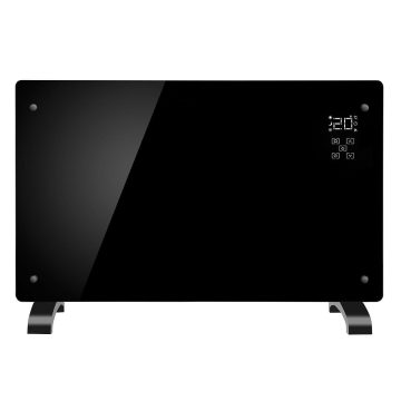Черен стъклен панелен конвектор ELITE GHD-20