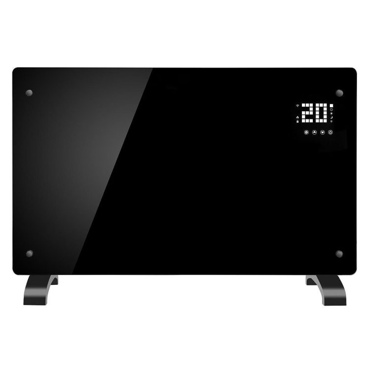 Електрически Конвектор ELITE WGPHD-22, Wi‑Fi Управление на 2,4 GHz, Мощност 2200 W, X-образен Алуминиев Нагревателен Елемент с Функция за Бързо Нагряване, Закалено Стъкло, Електронен Сензорен Термостат, Черен