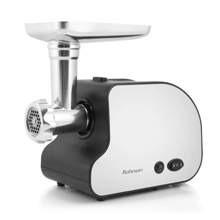 Месомелачка Rohnson R-5415, Мощност 2000W, 3 решетки от неръждаема стомана, Приставки за домати и колбаси, Черен със сив