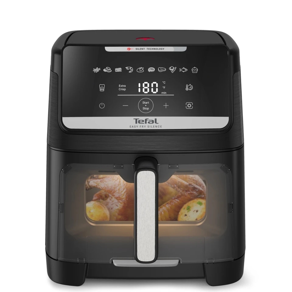 Фритюрник с горещ въздух Tefal Easy Fry Silence XXL VISION EY8468E0, 7 л, черен 1 Черен фритюрник с горещ въздух Tefal Easy Fry Silence XXL VISION EY8468E0