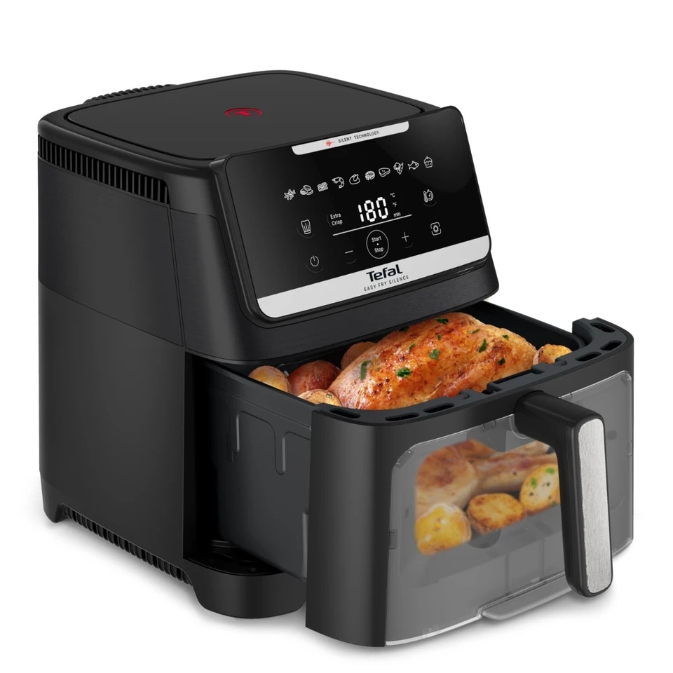 Фритюрник с горещ въздух Tefal Easy Fry Silence XXL VISION EY8468E0, 7 л, черен 2 Черен фритюрник с горещ въздух Tefal Easy Fry Silence XXL VISION EY8468E0