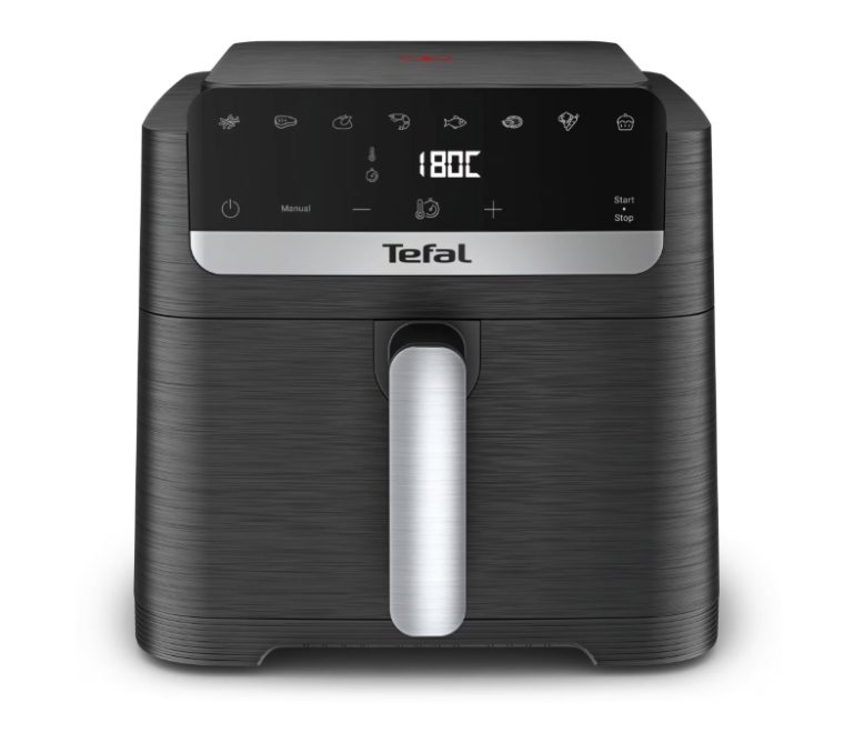Фритюрник с горещ въздух Tefal EY8618E0 Easy Fry Mega Compact, Мощност 2000W, Капацитет 7.5 л, 8 програми, Черен