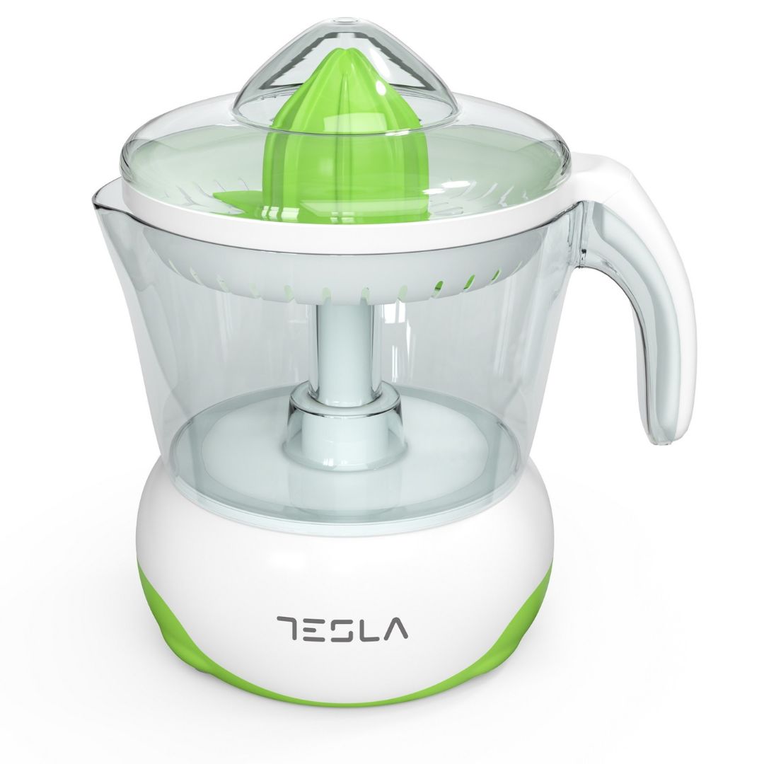 Сокоизстисквачка за цитруси Tesla CJ100WG, Мощност 40W, Автоматична, 2 конуса, Купа 0,7 л, Бял със зелен 1 Сокоизстисквачка за цитруси Tesla CJ100WG, Мощност 40W, Автоматична, 2 конуса, Купа 0,7 л, Бял със зелен