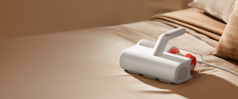 Прахосмукачката за акари Xiaomi Dust Mite Vacuum Cleaner BHR8276EU, Високочестотно потупване в 3 зони, UV лампа, Изсушаване с горещ въздух, Четирислойна филтрация, Бял