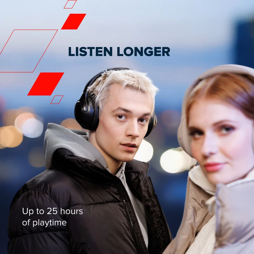 Слушалки тип Over-ear CANYON OnRiff 6 ANC, Bluetooth 5.3, Активно шумопотискане (ANC), Възпроизвеждане до 25 ч, Жична и безжична връзка, Bluetooth Multipoint за 2 устройства, Сгъваеми, Сив 15 Over-ear слушалки CANYON OnRiff 6 ANC