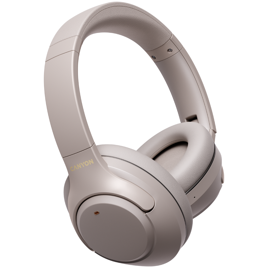 Слушалки тип Over-ear CANYON OnRiff 6 ANC, Bluetooth 5.3, Активно шумопотискане (ANC), Възпроизвеждане до 25 ч, Жична и безжична връзка, Bluetooth Multipoint за 2 устройства, Сгъваеми, Сив 2 Over-ear слушалки CANYON OnRiff 6 ANC