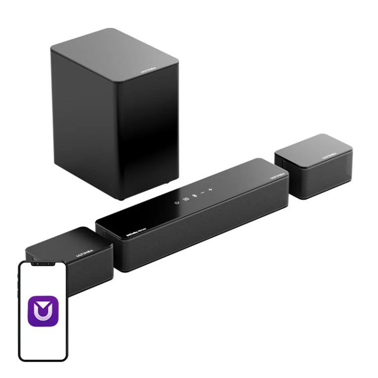 5.1-Канална Саундбар Система Ultimea Poseidon D60, Dolby Atmos Съраунд Звук, Безжичен Субуфер 5,25" с BassMX, Bluetooth 5.3, Управление чрез Приложение, HDMI eARC