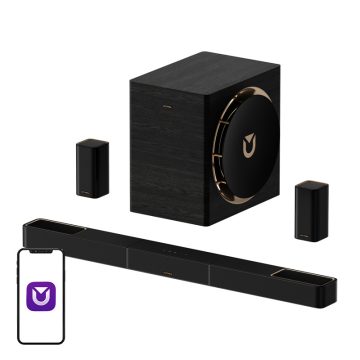 7.1.4 Dolby Atmos surround soundbar система Ultimea U442A / Skywave X70 с безжичен субуфер и два съраунд високоговорителя