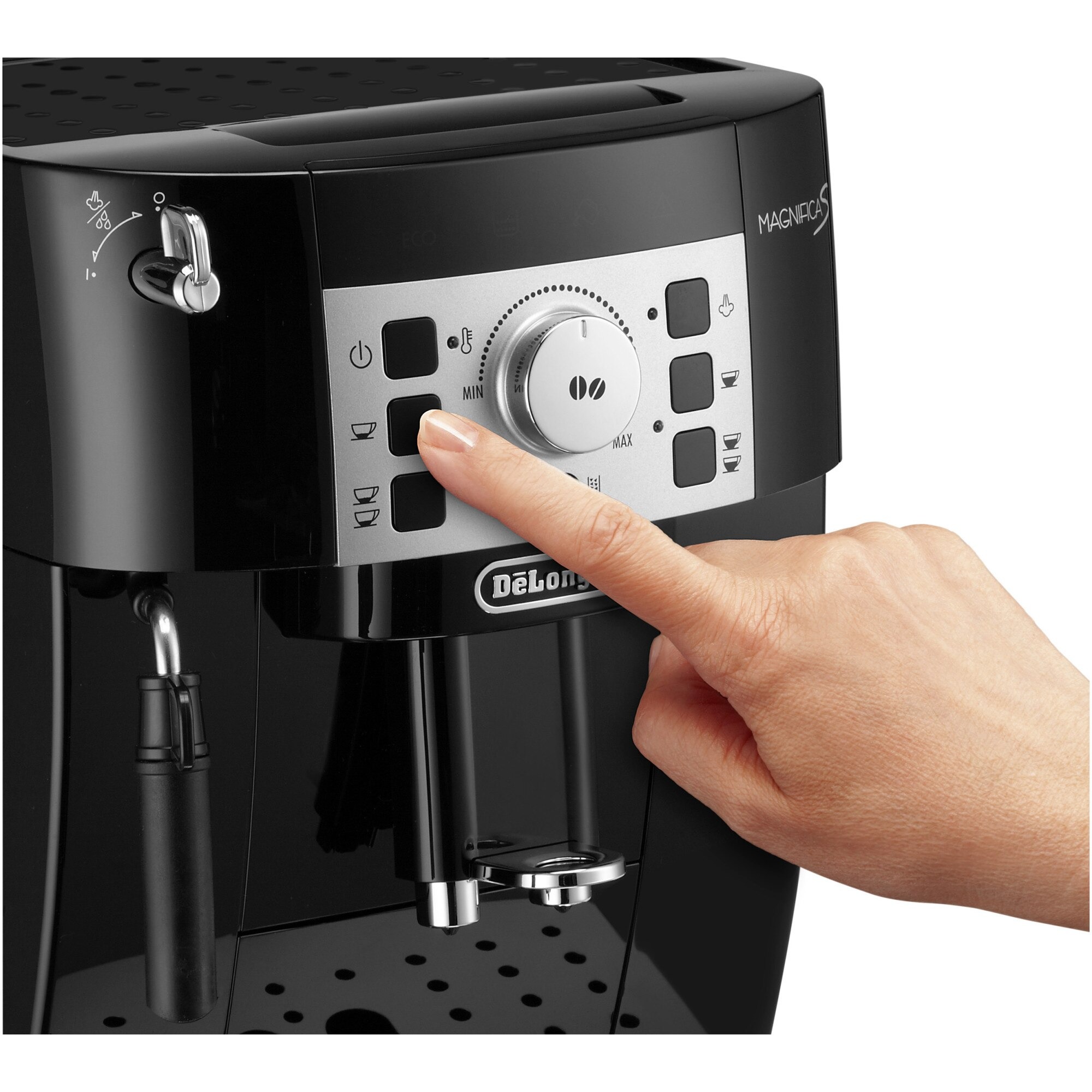 Автоматична Кафемашина за Кафе на Зърна De'Longhi ECAM22.110.B Magnifica S, Вградена Кафемелачка, Espresso и Espresso Lungo, Функция за Приготвяне на 2 Еспресо Едновременно, Черен 7 Автоматична Кафемашина за Кафе на Зърна De'Longhi ECAM22.110.B Magnifica S, Вградена Кафемелачка, Espresso и Espresso Lungo, Функция за Приготвяне на 2 Еспресо Едновременно, Черен - Image 7