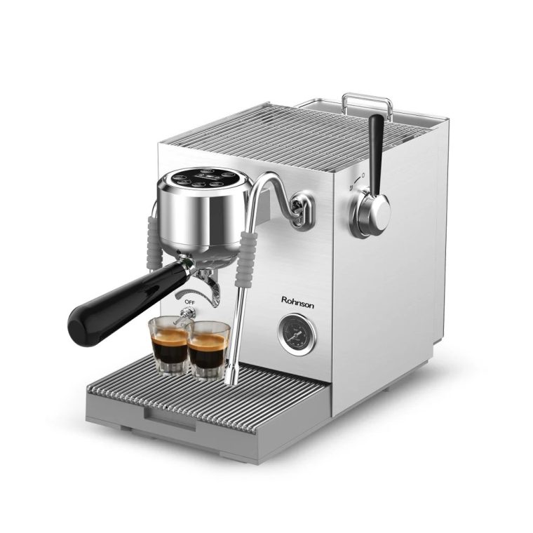 Еспресо Кафемашина Rohnson R-98350,20 Bar Налягане, Тройна Система за Нагряване на Водата, 58 Mm Метален Портафилтър от Неръждаема Стомана, Дигитален LED Дисплей