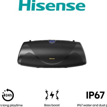 Черен преносим Bluetooth високоговорител Hisense WeBoom