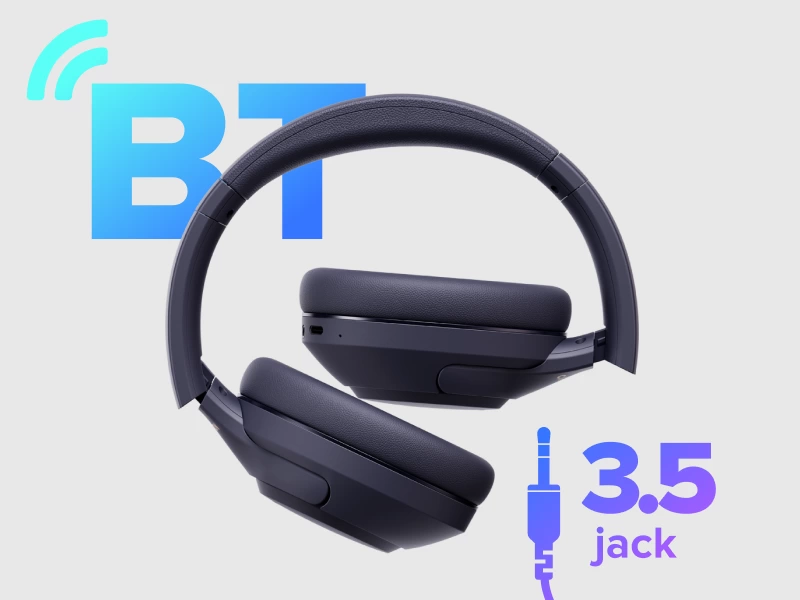 Слушалки тип Over-ear CANYON OnRiff 6 ANC, Bluetooth 5.3, Активно шумопотискане (ANC), Възпроизвеждане до 25 ч, Жична и безжична връзка, Bluetooth Multipoint за 2 устройства, Сгъваеми, Сив 11 Over-ear слушалки CANYON OnRiff 6 ANC