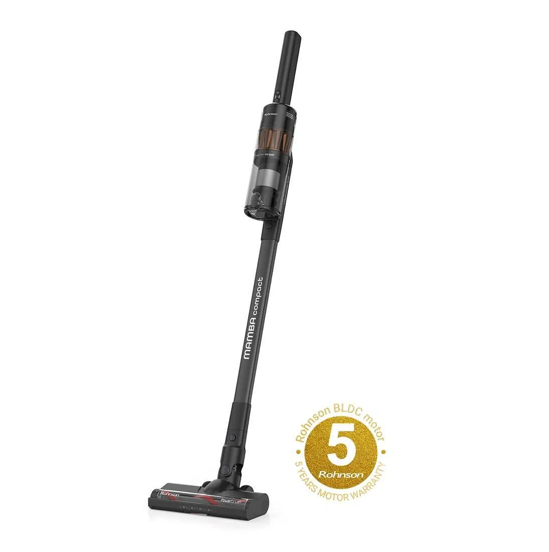 Безжична Прахосмукачка Rohnson M6 Mamba 6 Compact, 215 W Цифров Безчетков Мотор, Максимална Всмукателна Мощност 110 AW, до 35 минути Работа с Моторизирана Четка 1 Безжична прахосмукачка Rohnson M6 Mamba 6 Compact