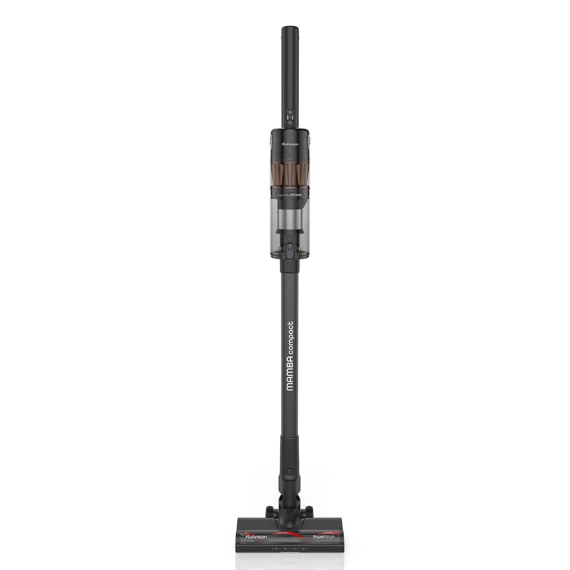 Безжична Прахосмукачка Rohnson M6 Mamba 6 Compact, 215 W Цифров Безчетков Мотор, Максимална Всмукателна Мощност 110 AW, до 35 минути Работа с Моторизирана Четка 2 Безжична прахосмукачка Rohnson M6 Mamba 6 Compact