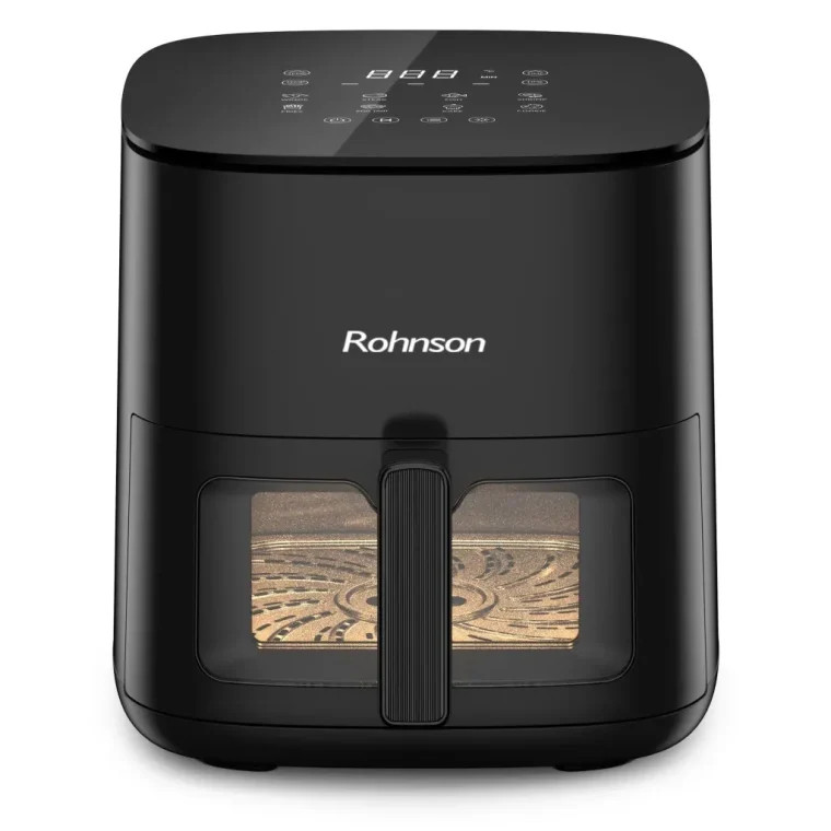Еър фрайър Rohnson R-2856, Мощност 1800 W, Капацитет 7л, 8 програми, 360° 3D равномерно готвене, Таймер, Прозорец, Черен