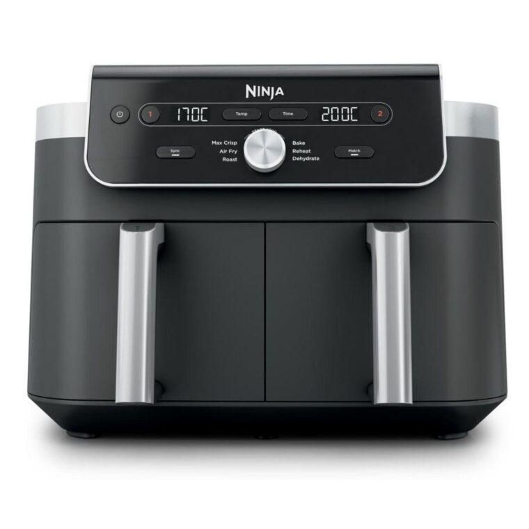 Фритюрник с горещ въздух Ninja DZ901EU DualZone XL, Мощност 2470W, Капацитет 9.5 л, 6 програми, 2 зони за готвене, Черен с инокс