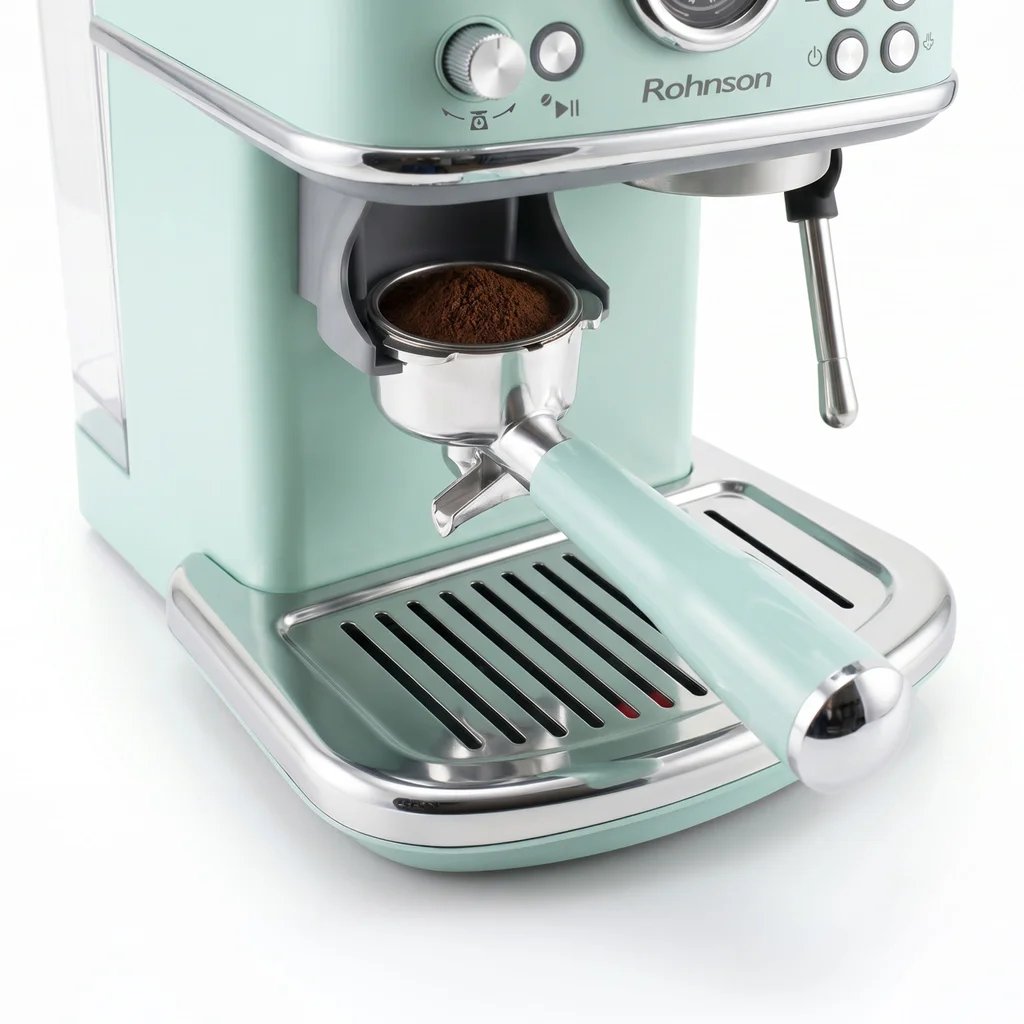 Еспресо Кафемашина с Вградена Кафемелачка Rohnson R-98250G, 20 Бара Екстракционно Налягане, Двоен Температурен Контрол NTC и PID, Вградена Кафемелачка с 20 Нива на Смилане 4 Еспресо кафемашина с вградена кафемелачка Rohnson R-98250G