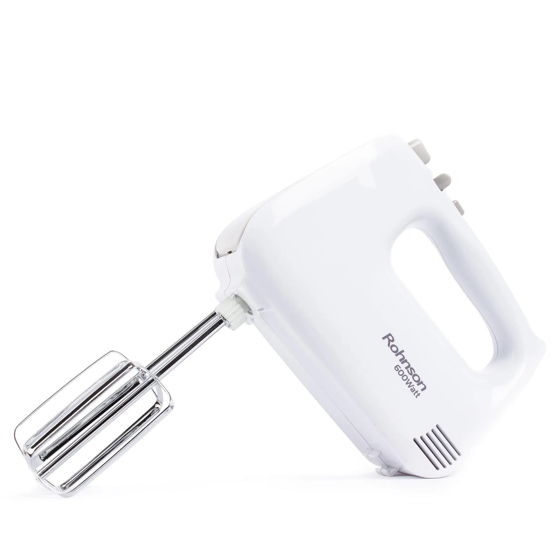 Миксер с купа Rohnson R-5525 Dilligent, Мощност 600 W, 5 скорости + Турбо, Въртяща се купа 3 л, Бъркалки и куки от неръждаема стомана, Бял 6 Миксер с купа Rohnson R-5525 Dilligent