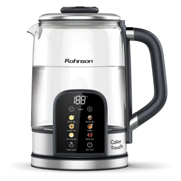Стъклена електрическа нагревателна кана Rohnson R-7700 Colour Touch