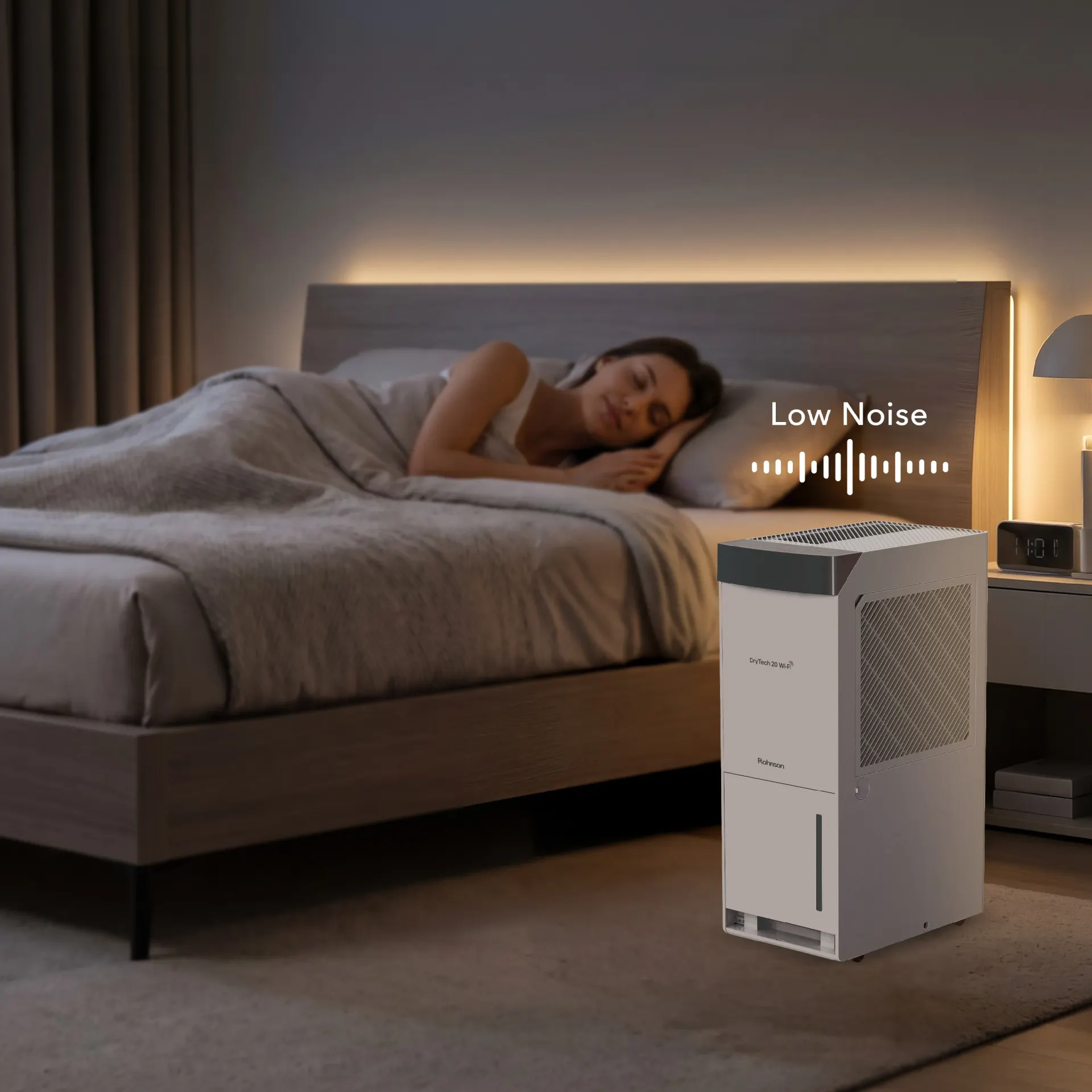 Обезвлажнител Rohnson R-91720, DryTech 20 Wi-Fi, 20 Л/ден, за Площи до 120 М², Йонизационна Функция, Резервоар 3,5 л 6 Обезвлажнител Rohnson R-91720 DryTech 20 Wi-Fi