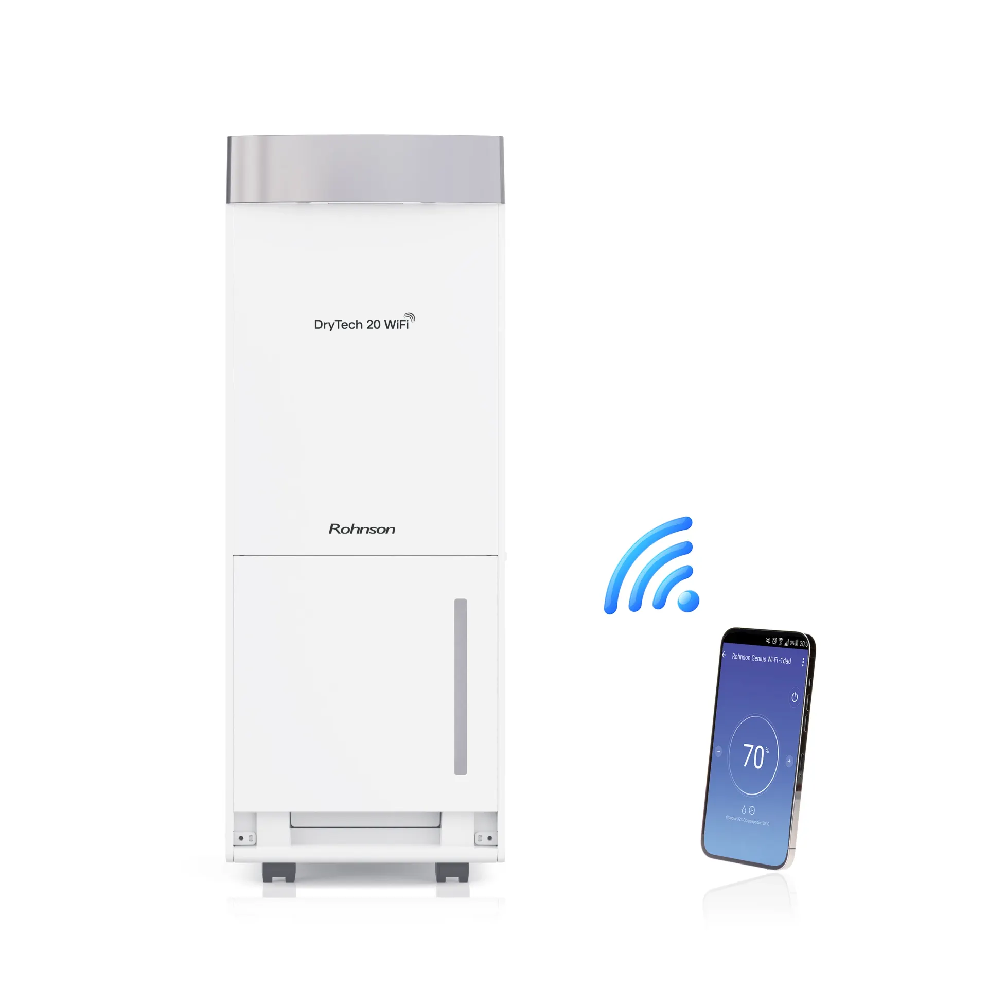Обезвлажнител Rohnson R-91720, DryTech 20 Wi-Fi, 20 Л/ден, за Площи до 120 М², Йонизационна Функция, Резервоар 3,5 л 4 Обезвлажнител Rohnson R-91720 DryTech 20 Wi-Fi