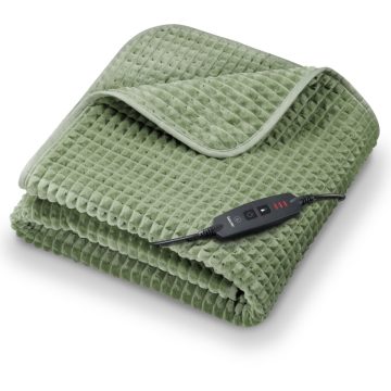 Електрическо одеяло Beurer HD 72 Waffle в цвят Sage Green