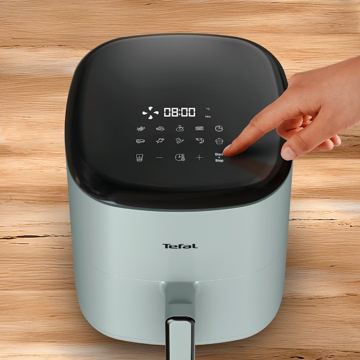 Фритюрник с Горещ Въздух Tefal EY2454E0 Fry Easy Fry Pop, 5 L Капацитет на Купата, 1500 W Мощност, 10 Автоматични Програми, Температура 80–200 °C, Таймер до 60 минути, Eucalyptus 5 Фритюрник с горещ въздух Tefal EY2454E0 Fry Easy Fry Pop в цвят Eucalyptus