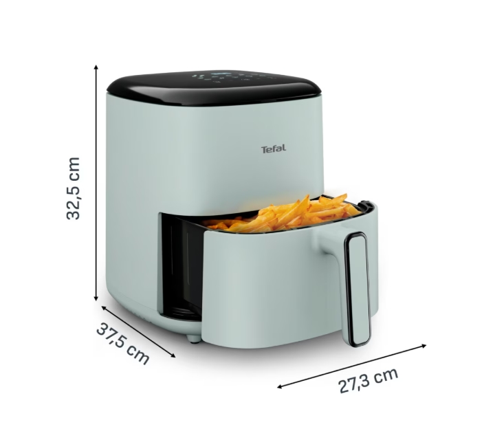 Фритюрник с Горещ Въздух Tefal EY2454E0 Fry Easy Fry Pop, 5 L Капацитет на Купата, 1500 W Мощност, 10 Автоматични Програми, Температура 80–200 °C, Таймер до 60 минути, Eucalyptus 4 Фритюрник с горещ въздух Tefal EY2454E0 Fry Easy Fry Pop в цвят Eucalyptus
