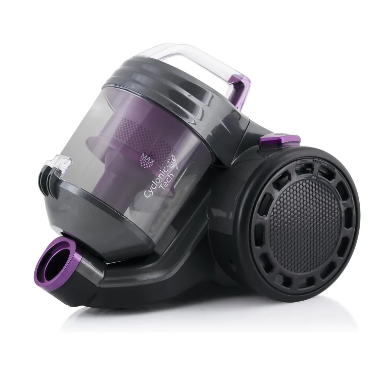Прахосмукачка без торба Rohnson R-1225, Мощност 800 W, Циклонна технология, Контейнер за прах 2 л, HEPA филтър, Черен с лилав