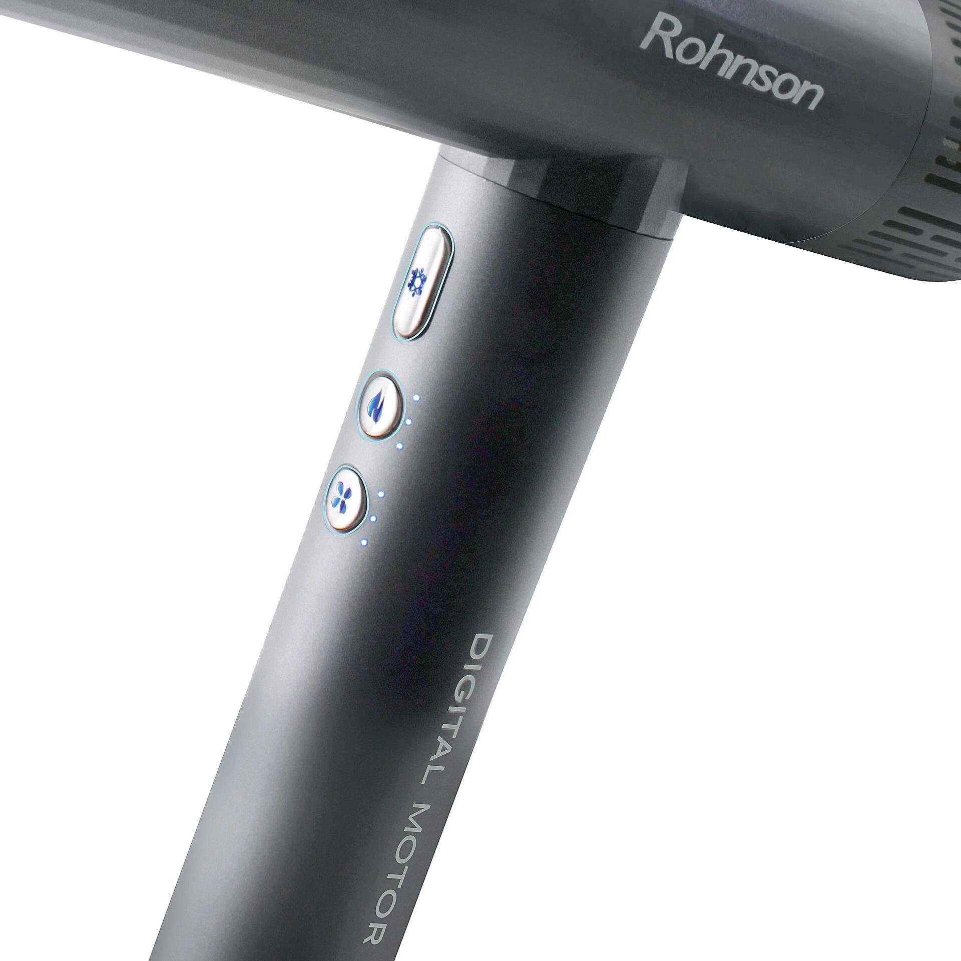 Професионален сешоар Rohnson R-682 BLDC Electra, Мощност 1900 W, Интелигентен NTC контрол на температурата, Йонизираща функция, Черен 2 Професионален сешоар Rohnson R-682 BLDC Electra
