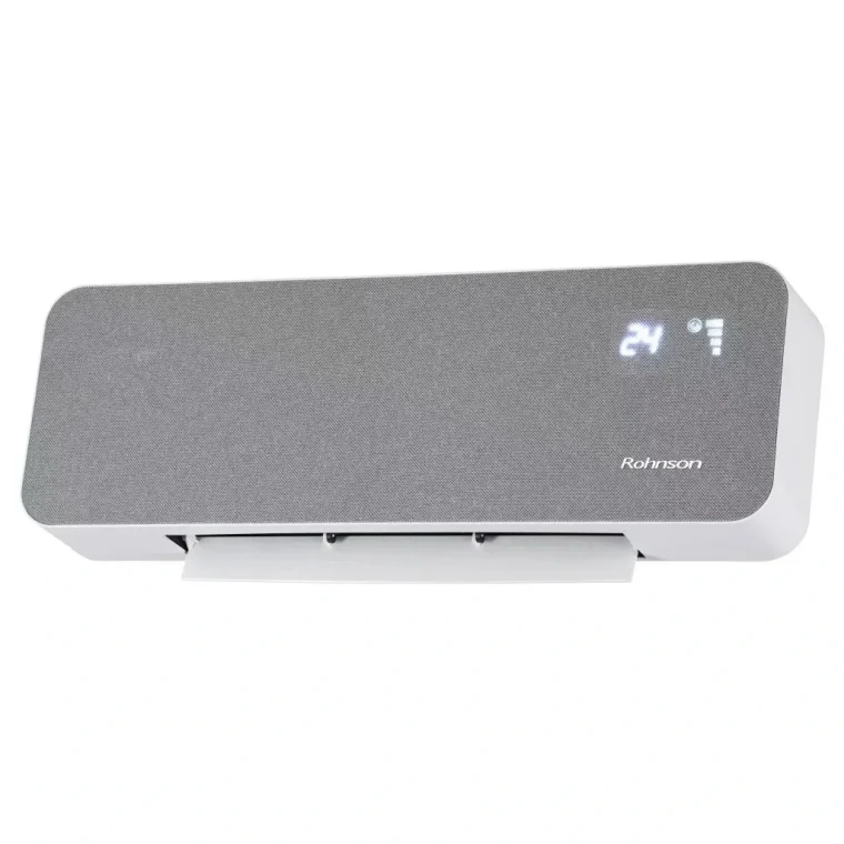 Стенен PTC конвектор Rohnson R-6068, Мощност 1000/2000 W, Керамични PTC нагревателни елементи, Дистанционно управление, Таймер, Сив с бял